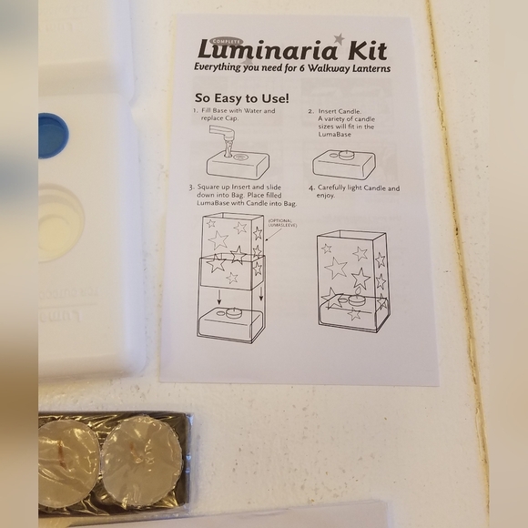 NIB Complete Luminaria Kit 6 Walkway Lanterns Outdoor Candke Holder 24 PC Kit - Picture 6 of 12